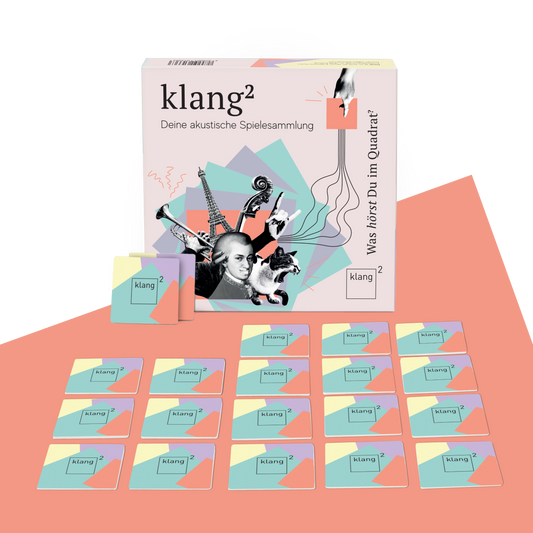 Neue klang² Variante, mit ausgelegten Spielsteinen, den Klangquadraten